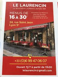 Découvrez le Menu du Laurencin à Lyon